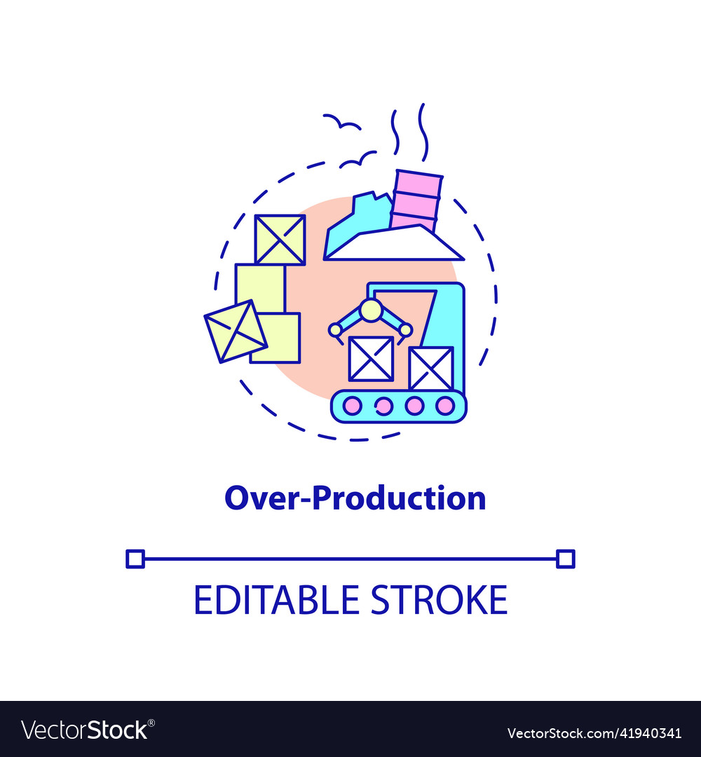 Overproduction concept icon Royalty Free Vector Image