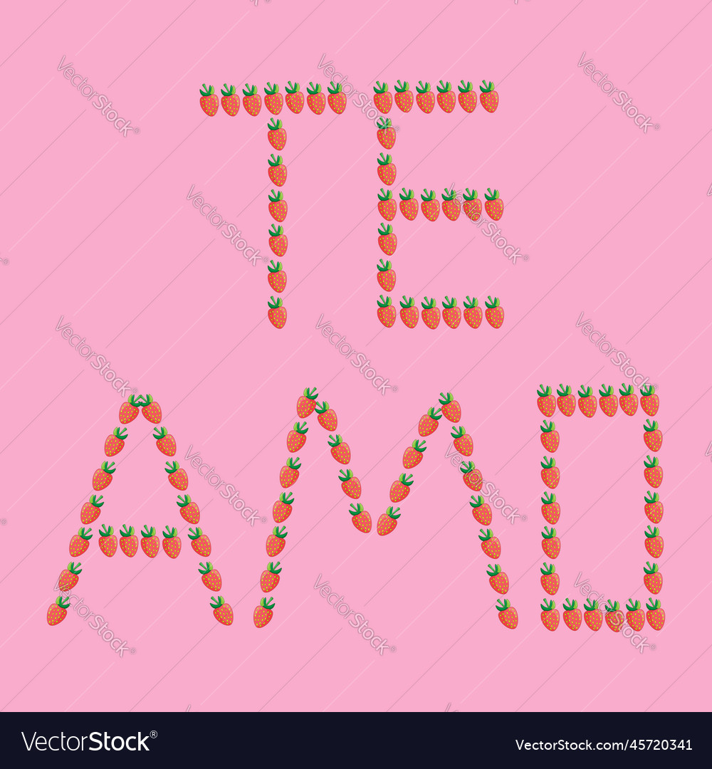 Phrase i love you from strawberries in spanish Vector Image