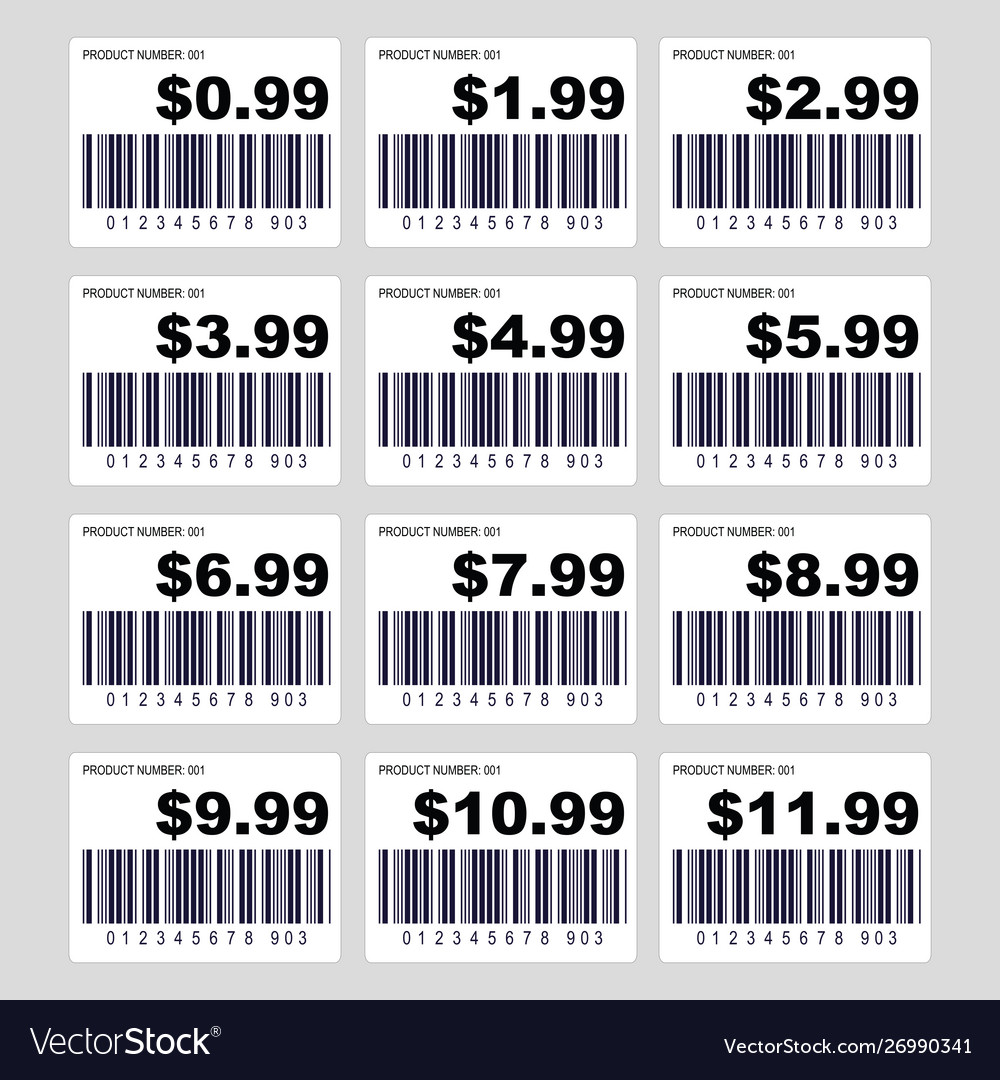 Price Tag Barcode Label Set Royalty Free Vector Image