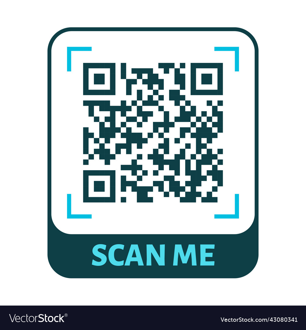 Scan Me Qr Code Design Qr Code For Payment Text Vector Image
