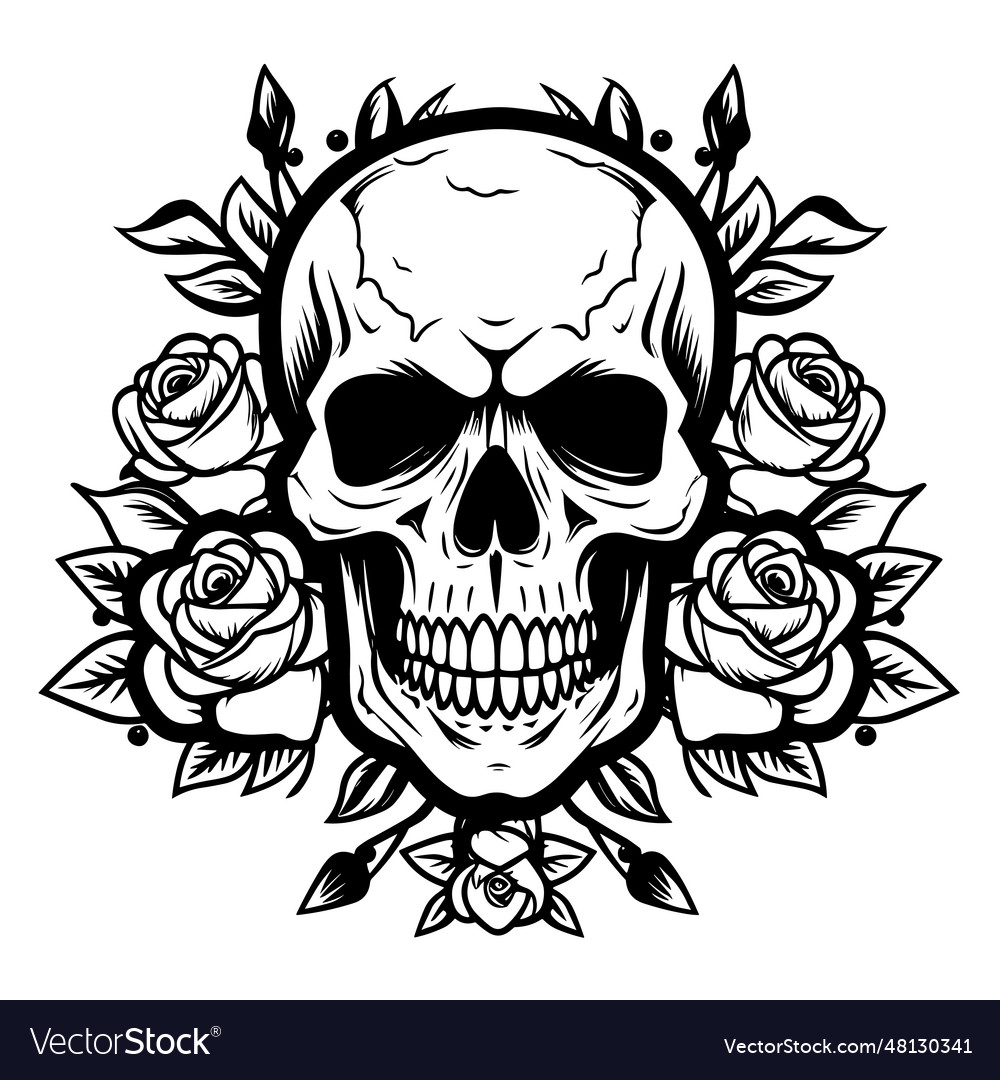 Skull silhouette Royalty Free Vector Image - VectorStock