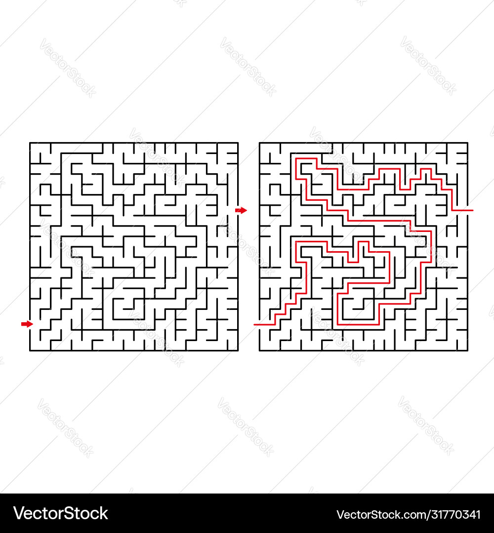 Worksheet maze labyrinth with entry and exit maze Vector Image