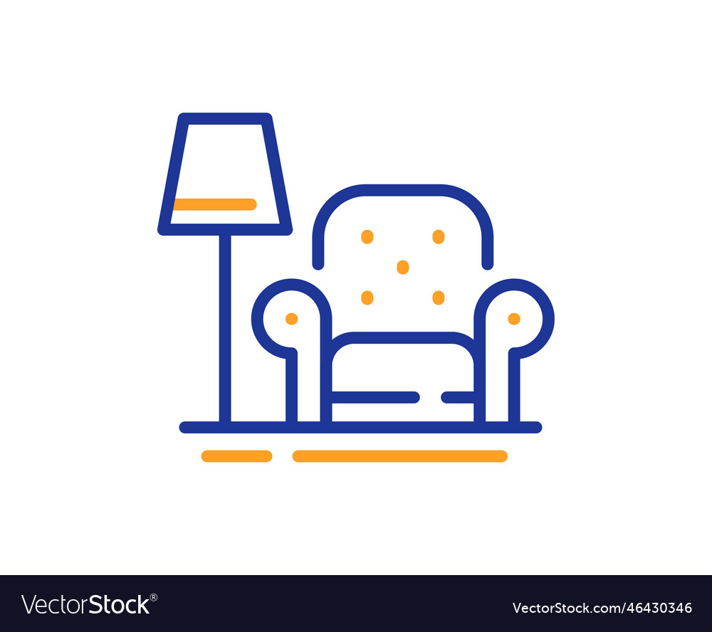 Armchair line icon home furniture sign Royalty Free Vector