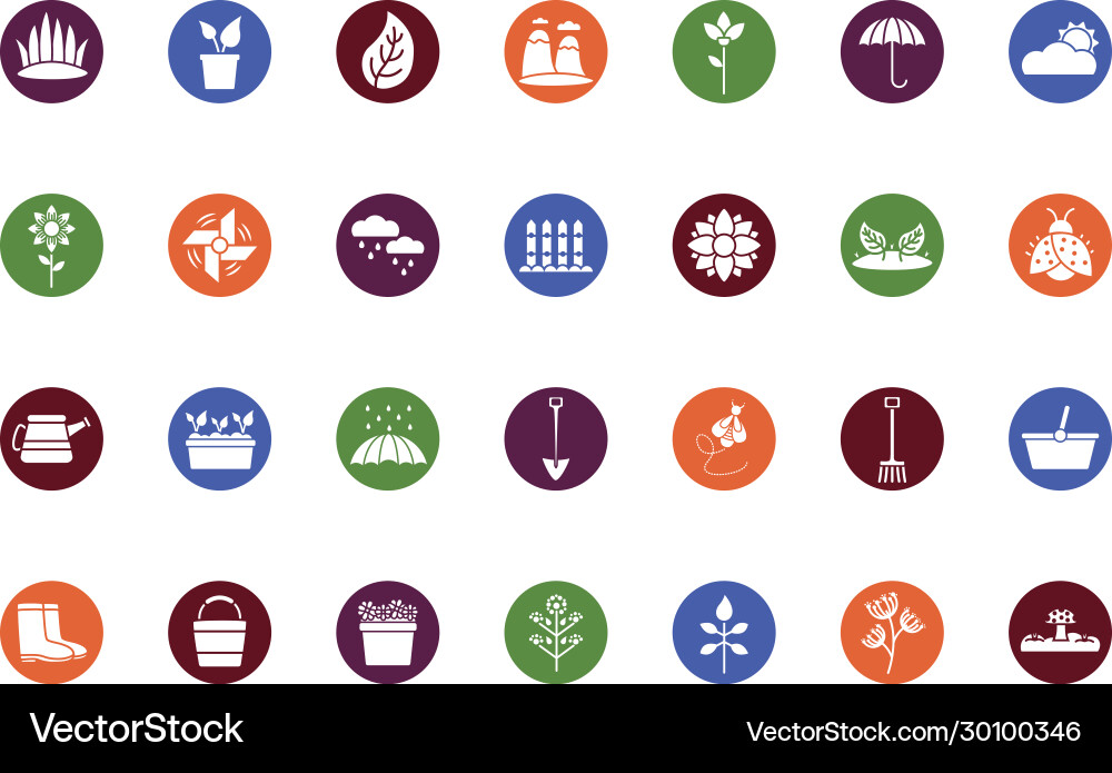 Bundle spring set block icons Royalty Free Vector Image