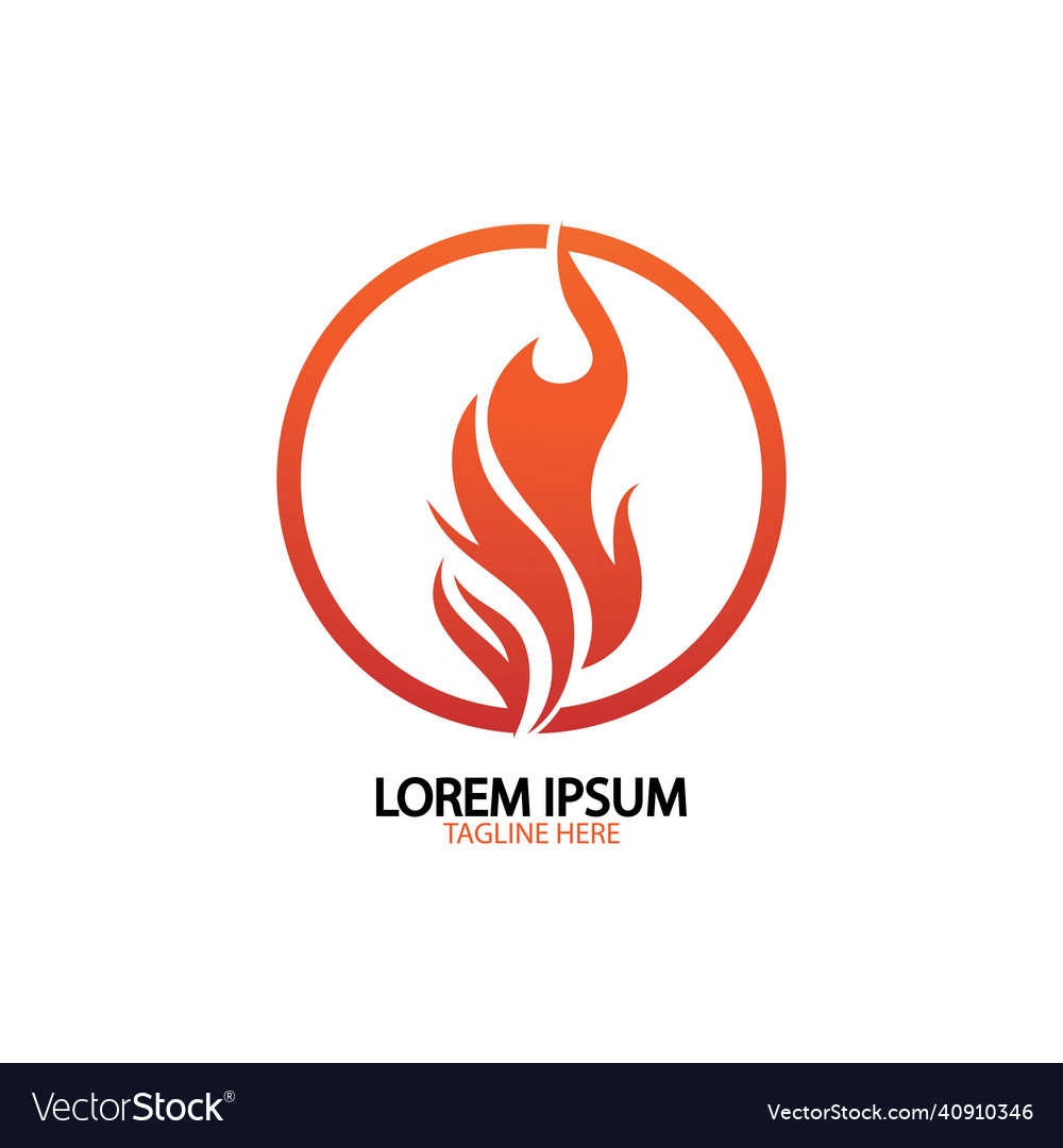 Fire flame logo icon design template Royalty Free Vector