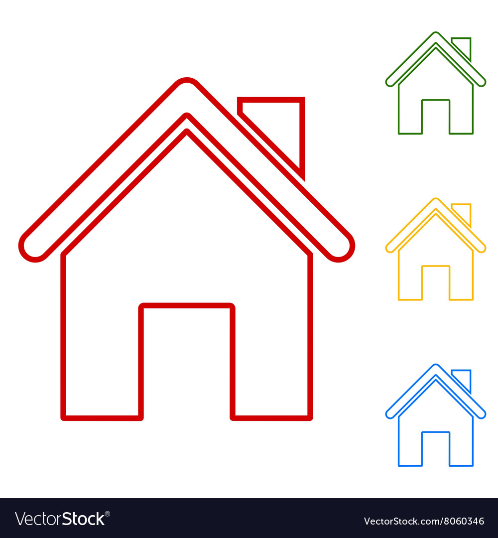 Home set of line icons Royalty Free Vector Image