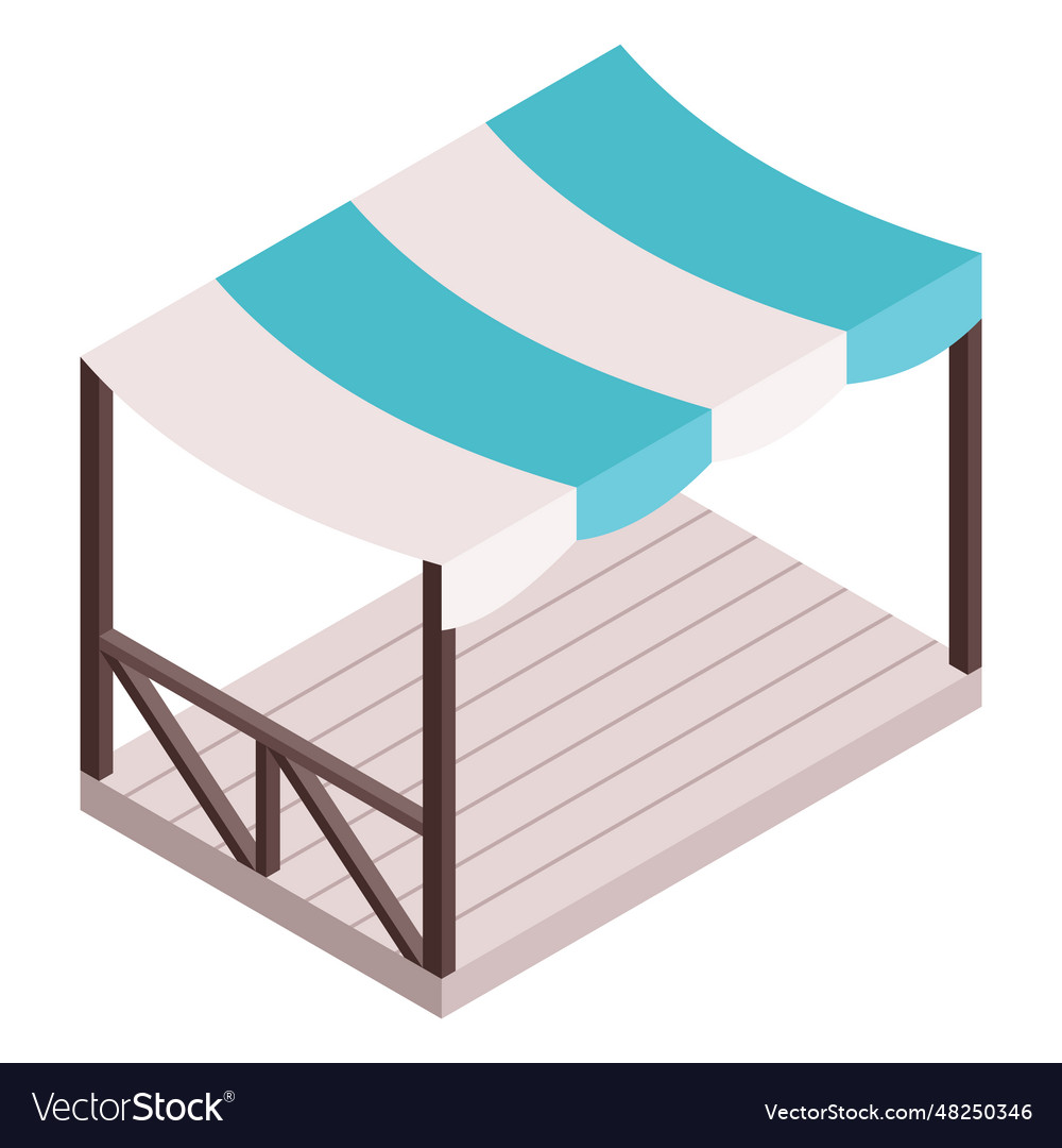 Isometric garden furniture icon tent Royalty Free Vector