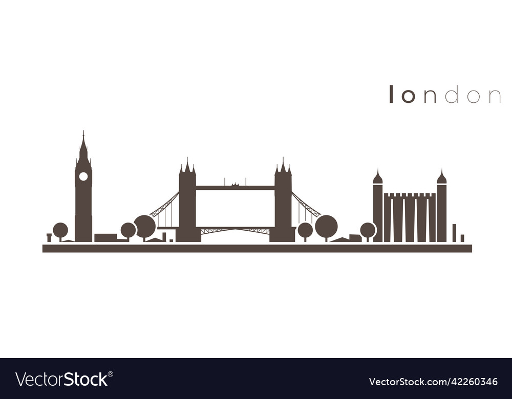 London simple monochrome stylish skyline Vector Image