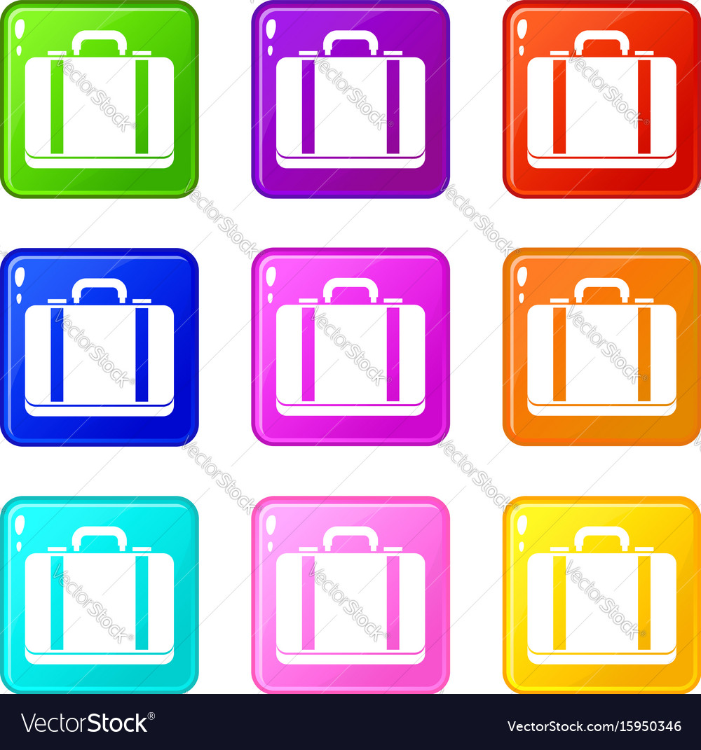 Suitcase set 9 Royalty Free Vector Image - VectorStock