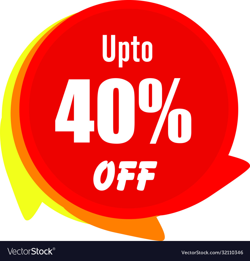 Up to 40 percentage off graphics Royalty Free Vector Image