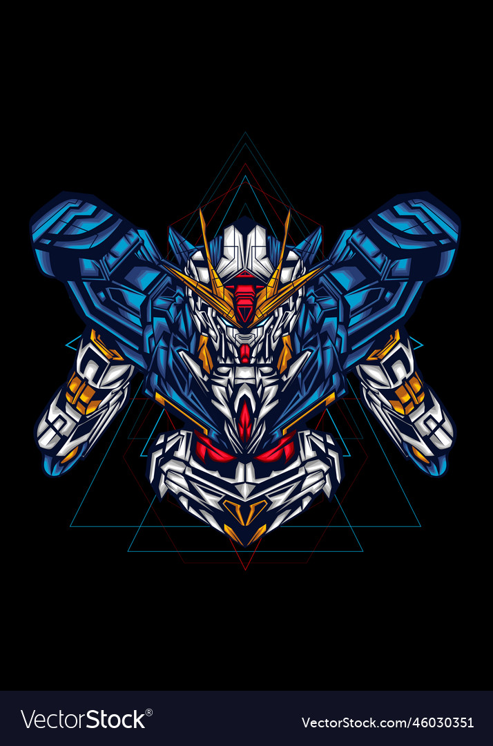 Anime robotic perfect fighter head edition Vector Image