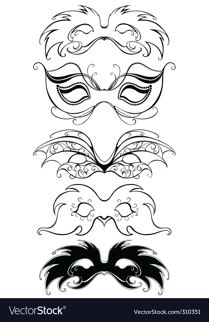 Carnival masks Royalty Free Vector Image - VectorStock