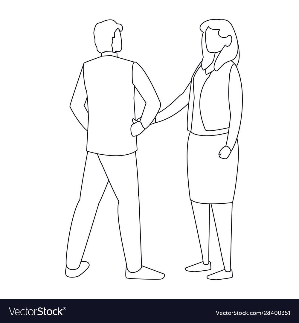 Isolated woman and man avatar back Royalty Free Vector Image