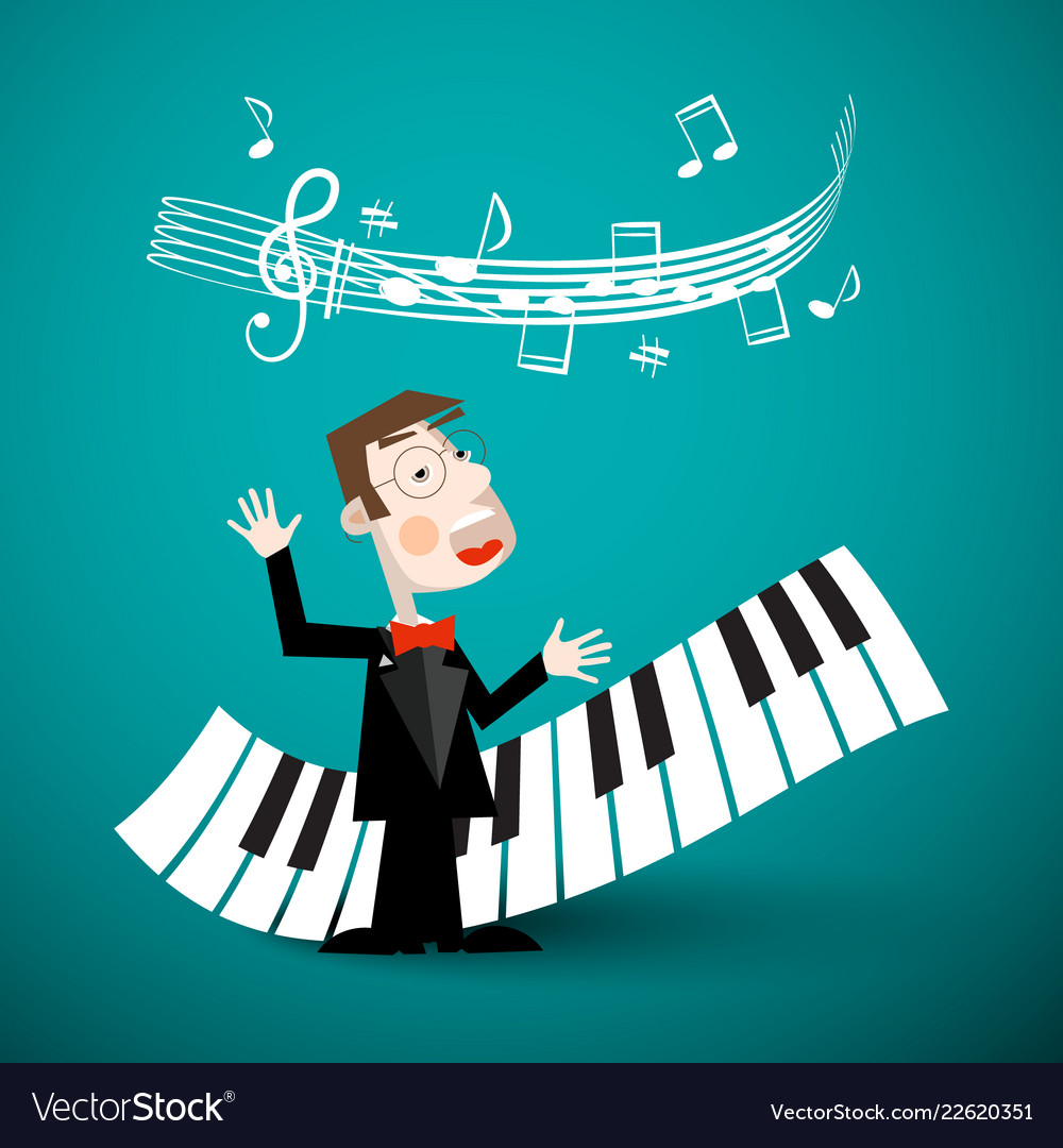 Music Design With Abstract Piano Keyboards Staff Vector Image