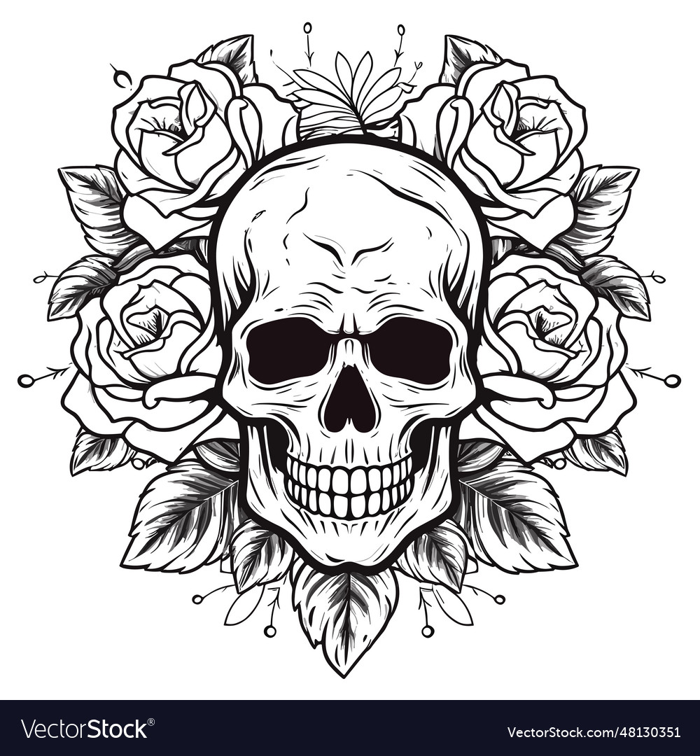 Skull silhouette Royalty Free Vector Image - VectorStock