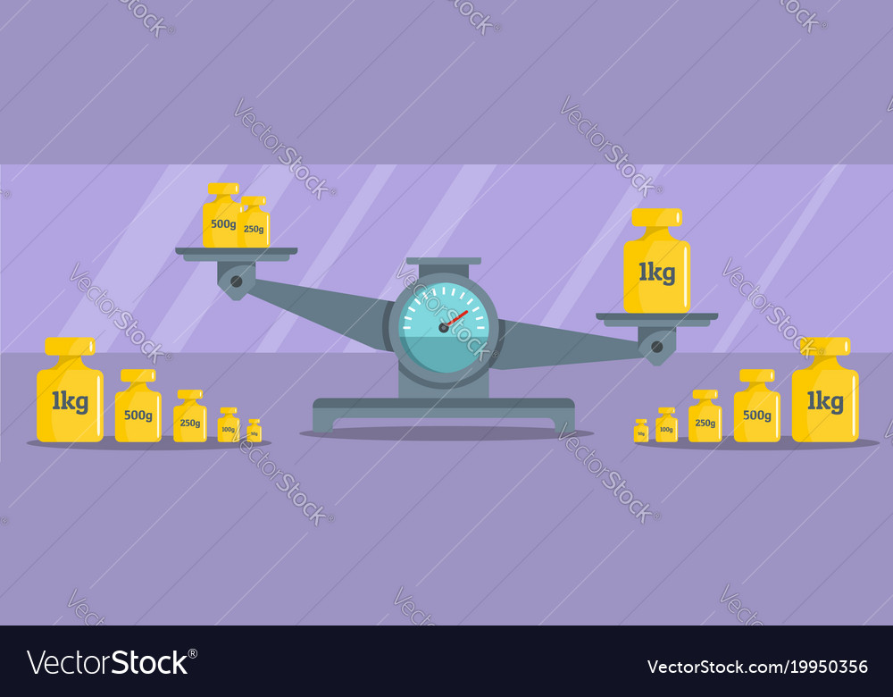 Calibration weight banner flat style Royalty Free Vector