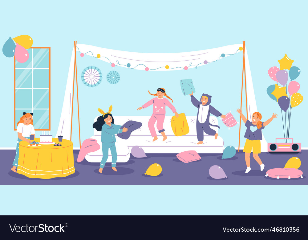 Children party flat Royalty Free Vector Image - VectorStock