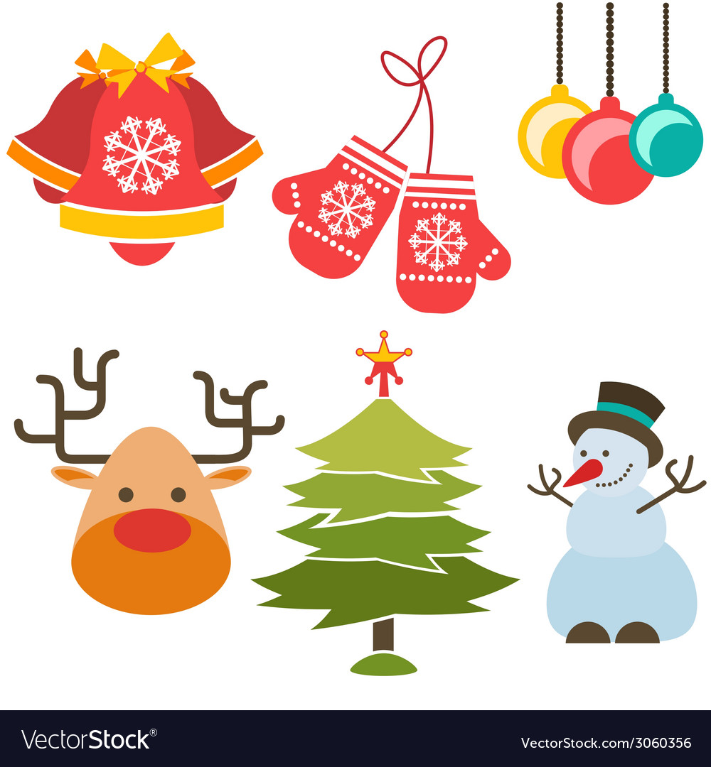 Christmas And New Year Icons Royalty Free Vector Image