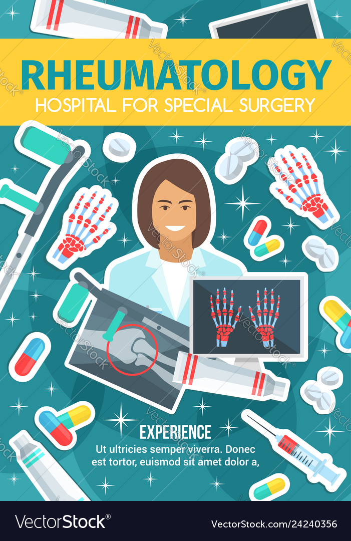 Hospital medical service of rheumatology doctor Vector Image