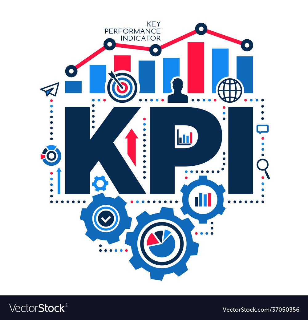 Management and business kpi idea layout Royalty Free Vector