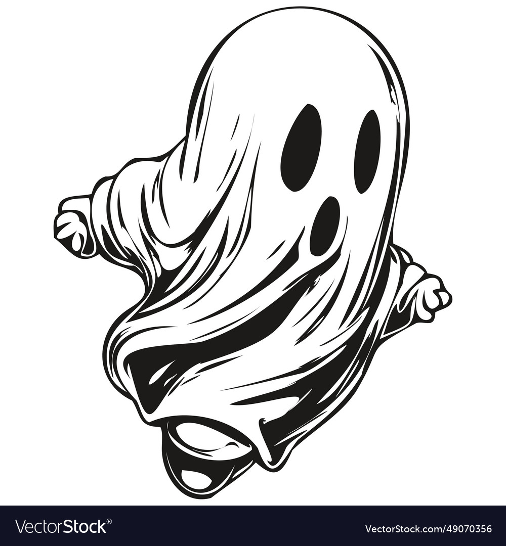 Scary ghosts presence in black and white Vector Image