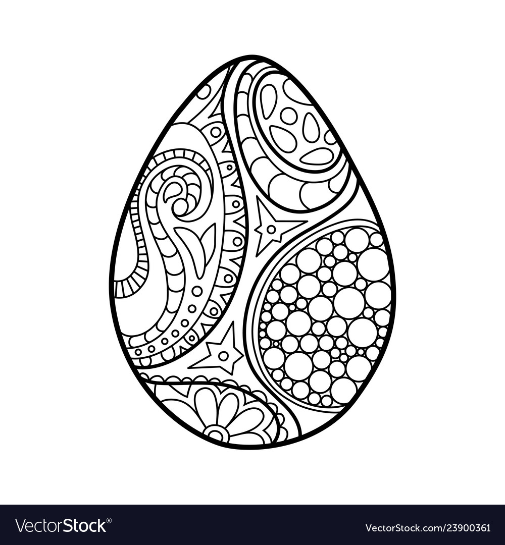 Easter egg coloring page on white 