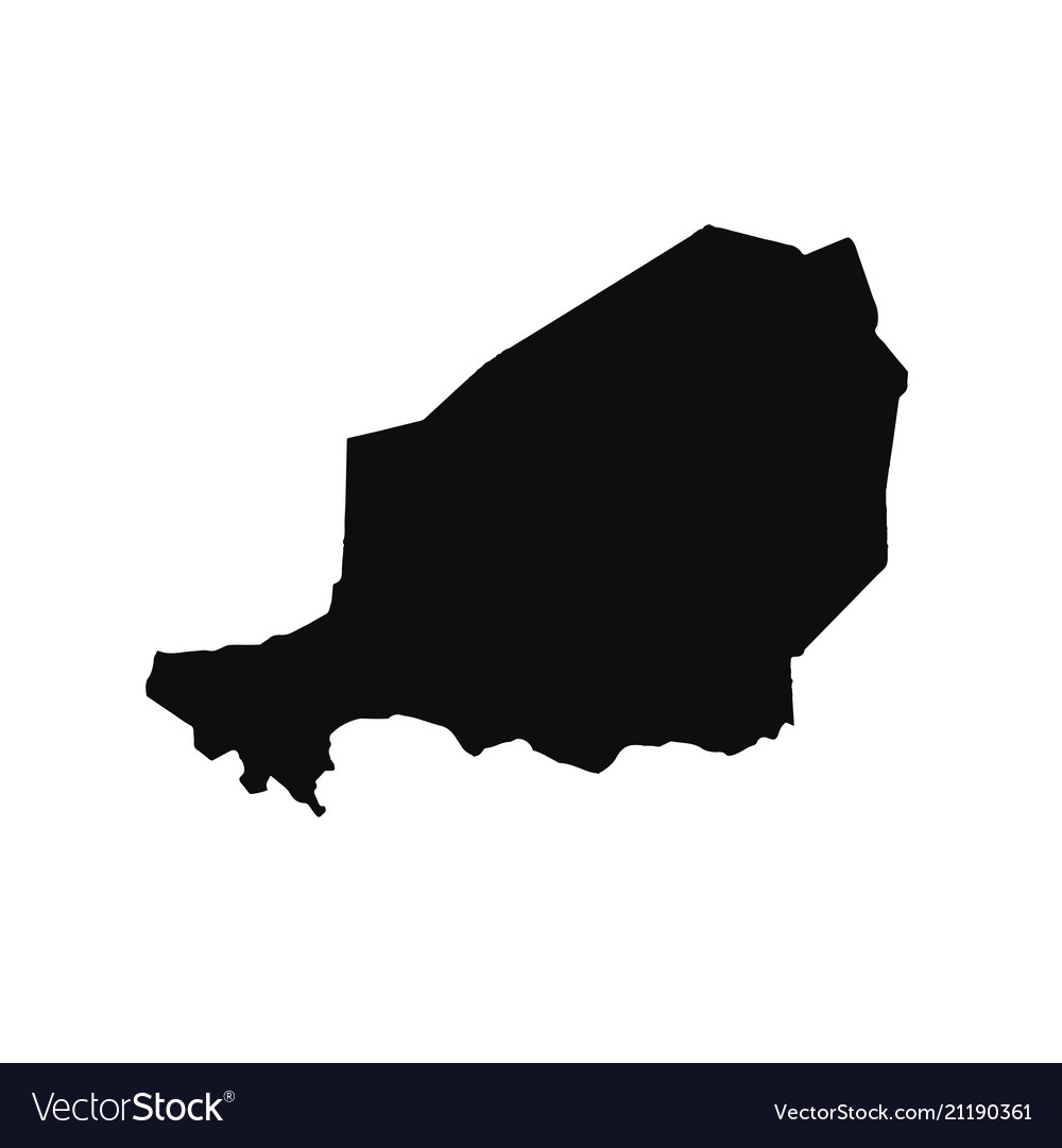 Map niger isolated black Royalty Free Vector Image