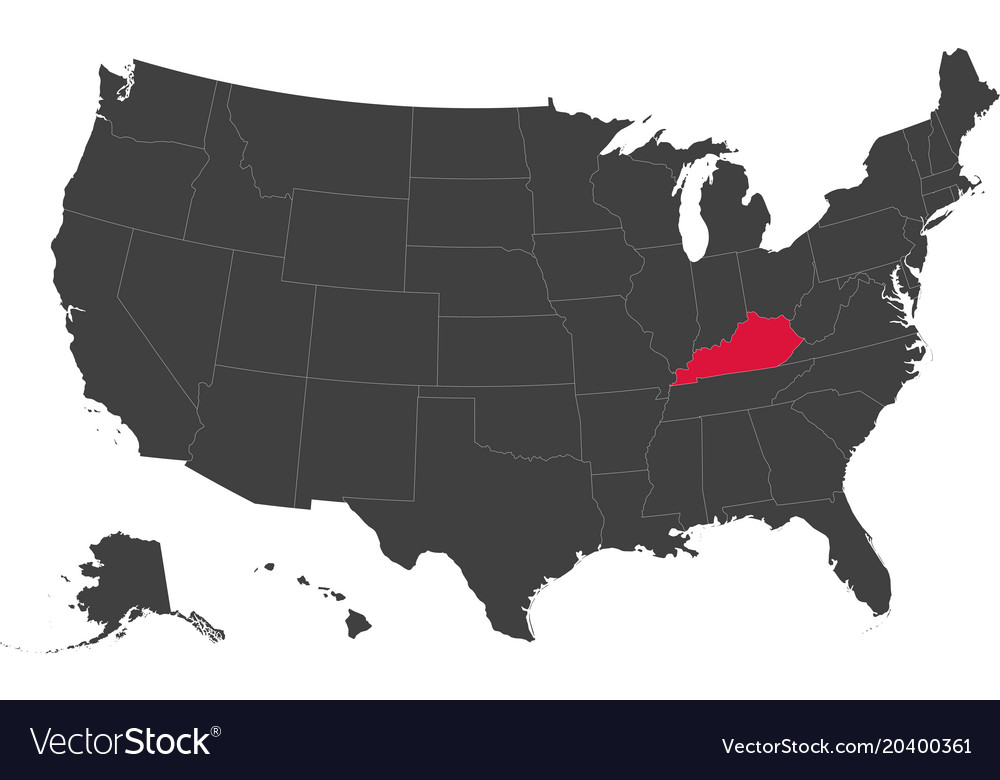 Where Is Kentucky On The United States Map Map of usa   kentucky Royalty Free Vector Image