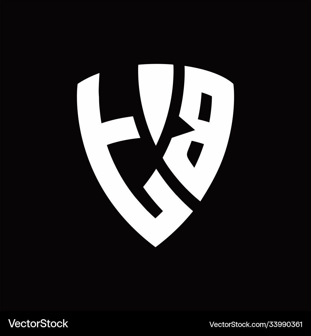 Tb logo monogram with shield elements shape Vector Image