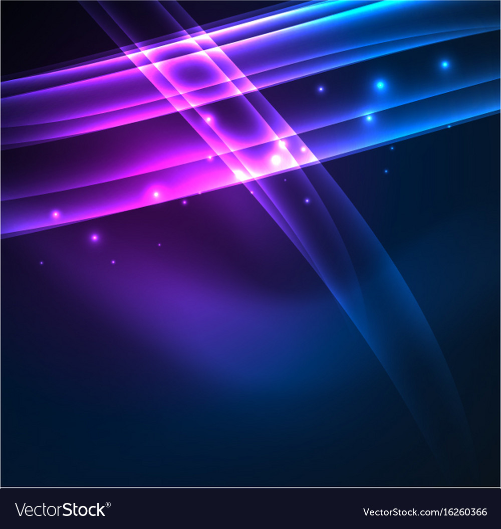 Energy lines glowing waves in dark Royalty Free Vector Image