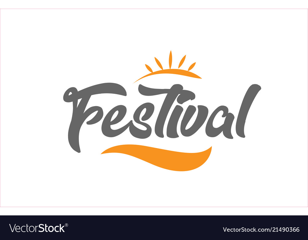 festival-black-hand-writing-word-text-typography-vector-image