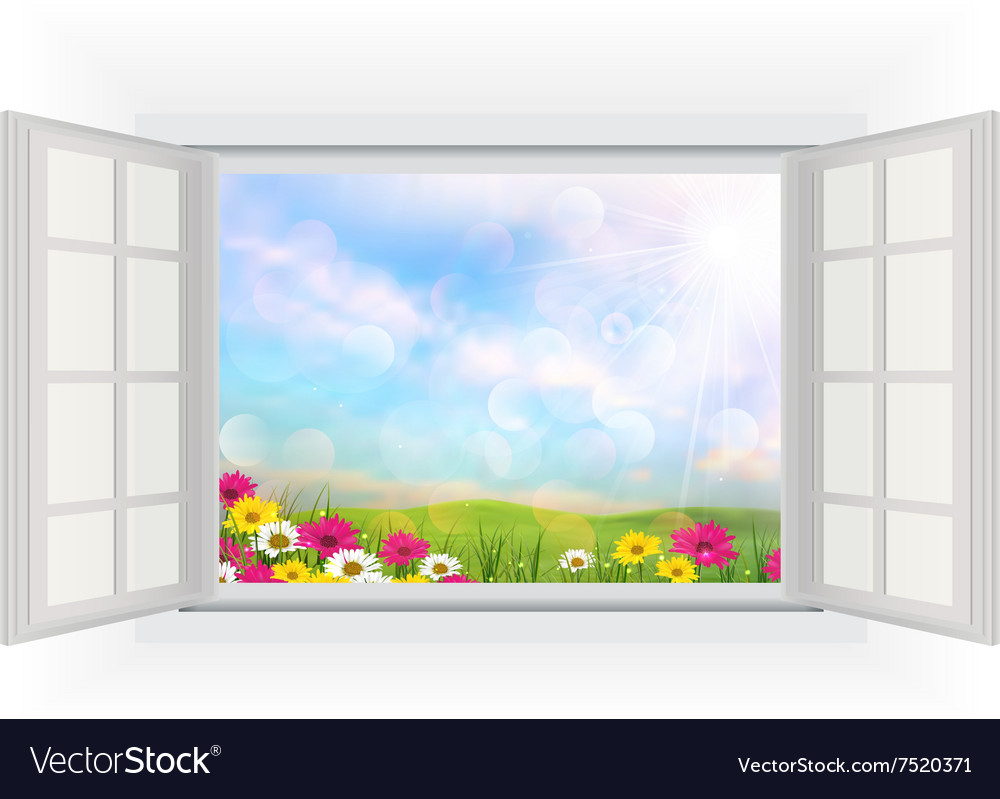 Beautiful summer with flowers Royalty Free Vector Image