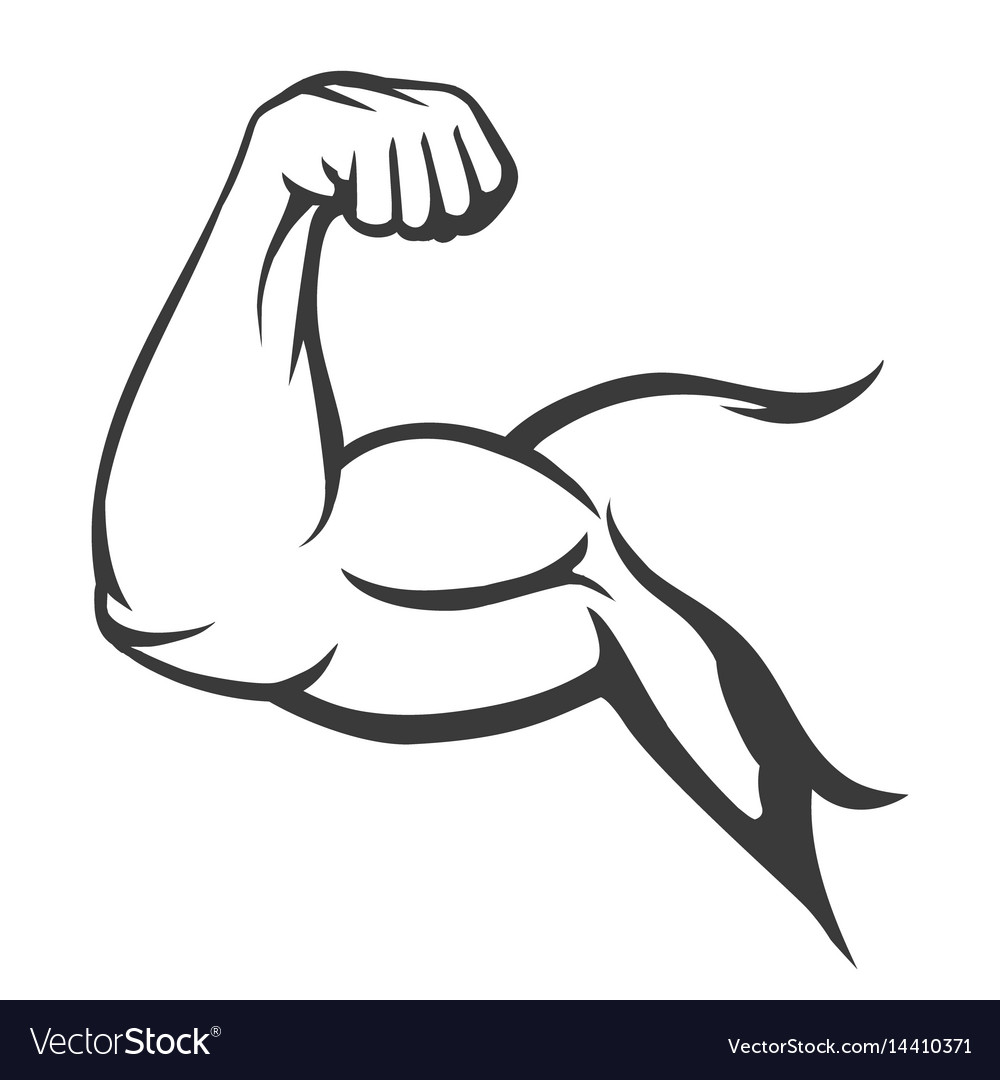 Bodybuilder muscle flex arm Royalty Free Vector Image