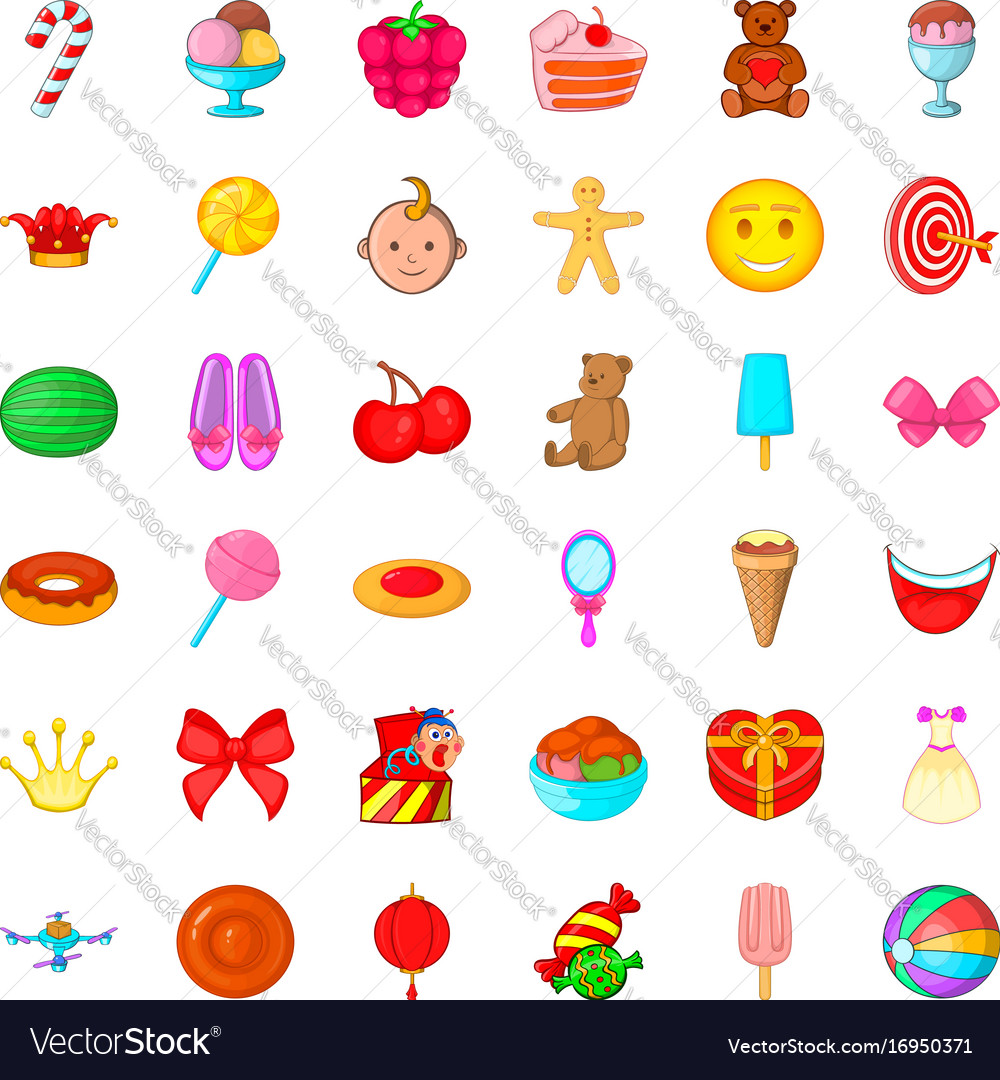 Cake icons set cartoon style Royalty Free Vector Image