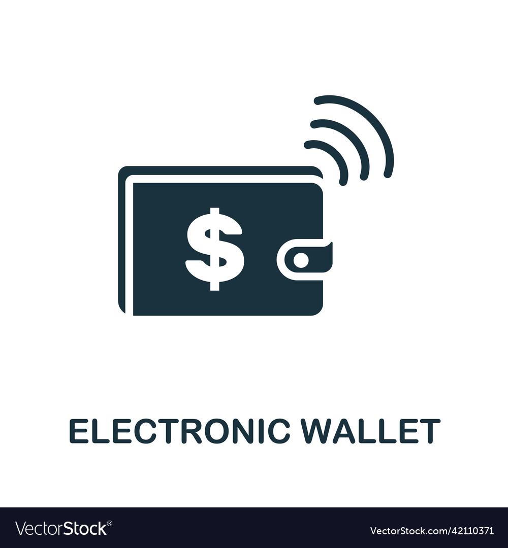 Electronic wallet icon monochrome simple Vector Image