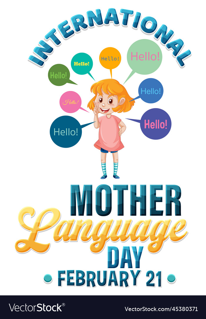 International mother language day banner design Vector Image