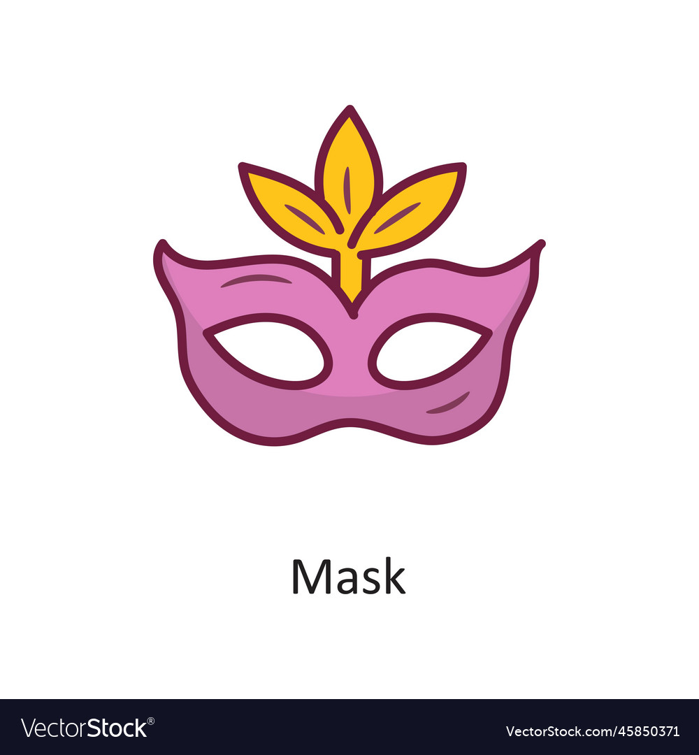 Mask fill outline icon design Royalty Free Vector Image