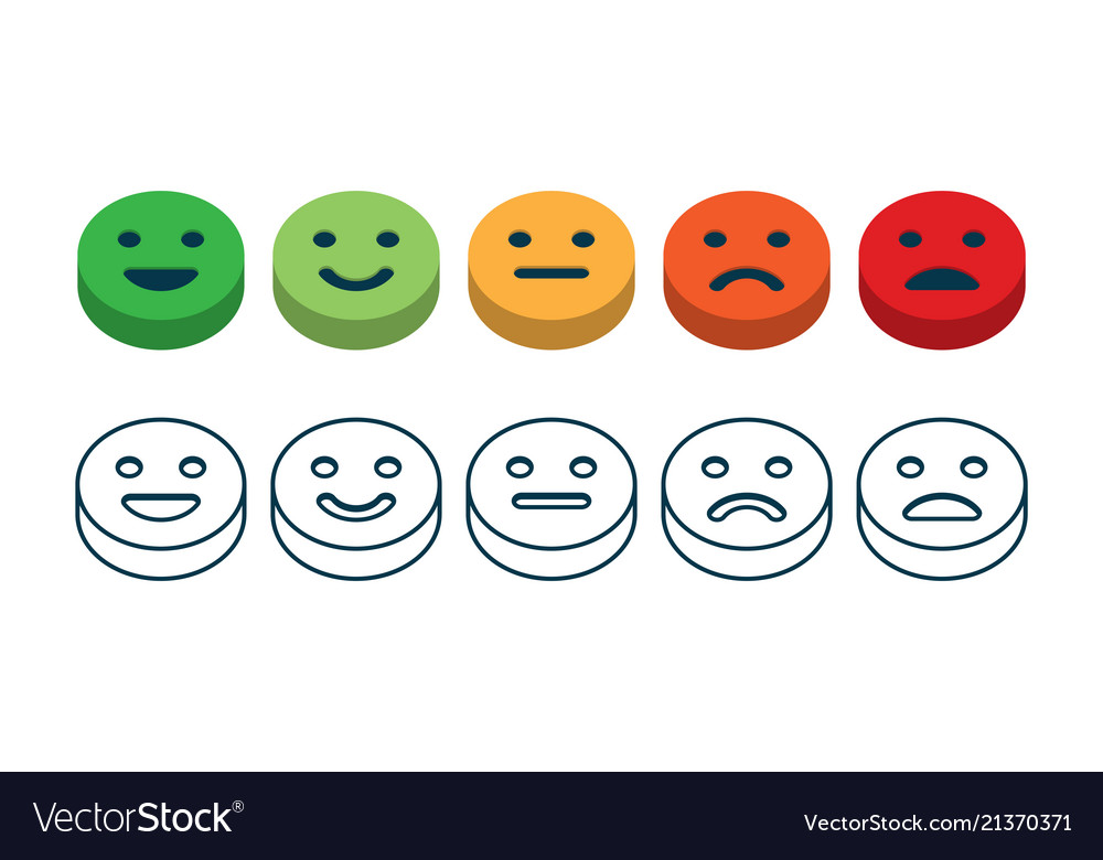 Rating satisfaction feedback in form emotions Vector Image