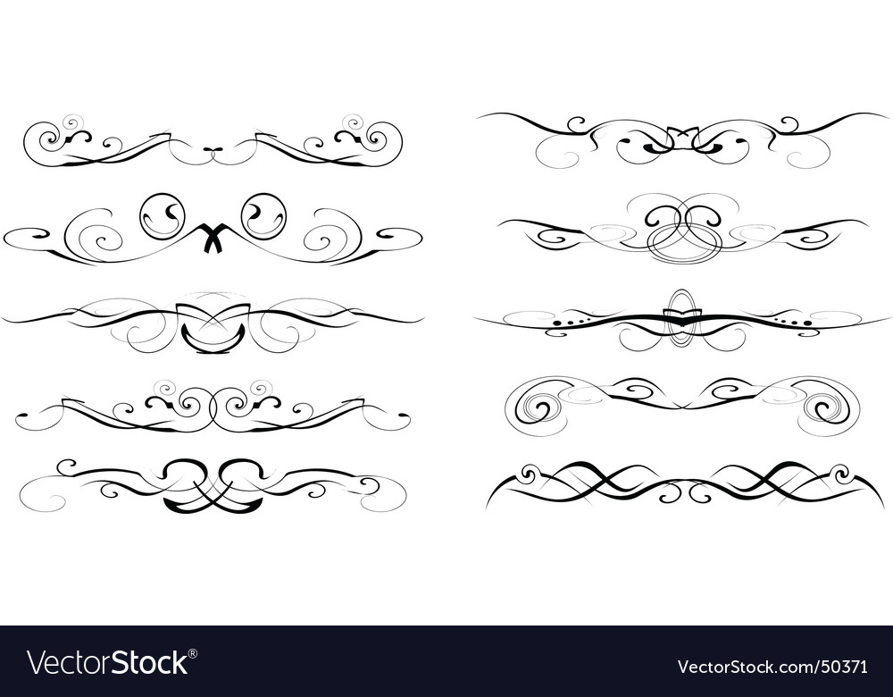 Set script design elements Royalty Free Vector Image