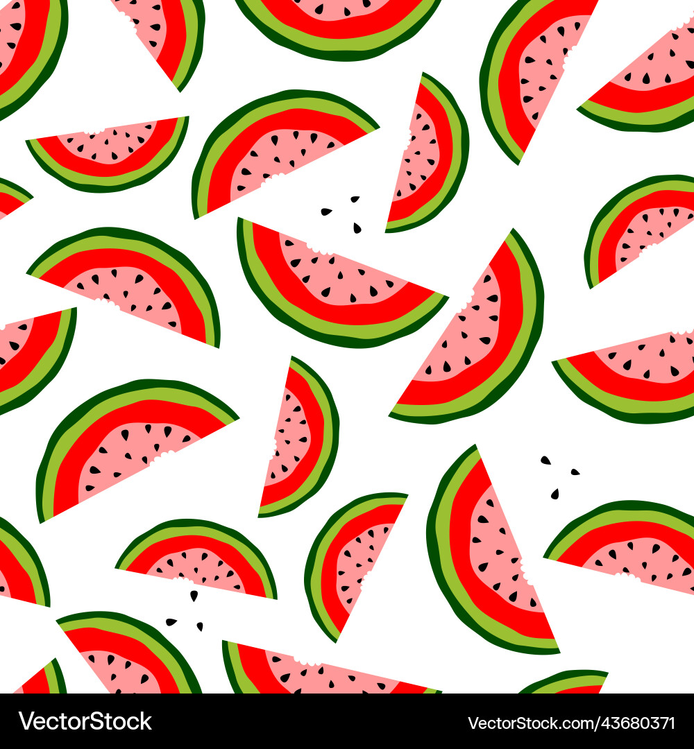 Watermelons seamless pattern summer Royalty Free Vector