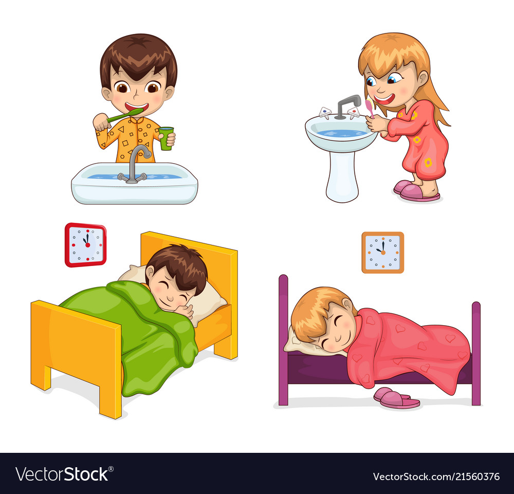 Boy and girl lifestyle set Royalty Free Vector Image