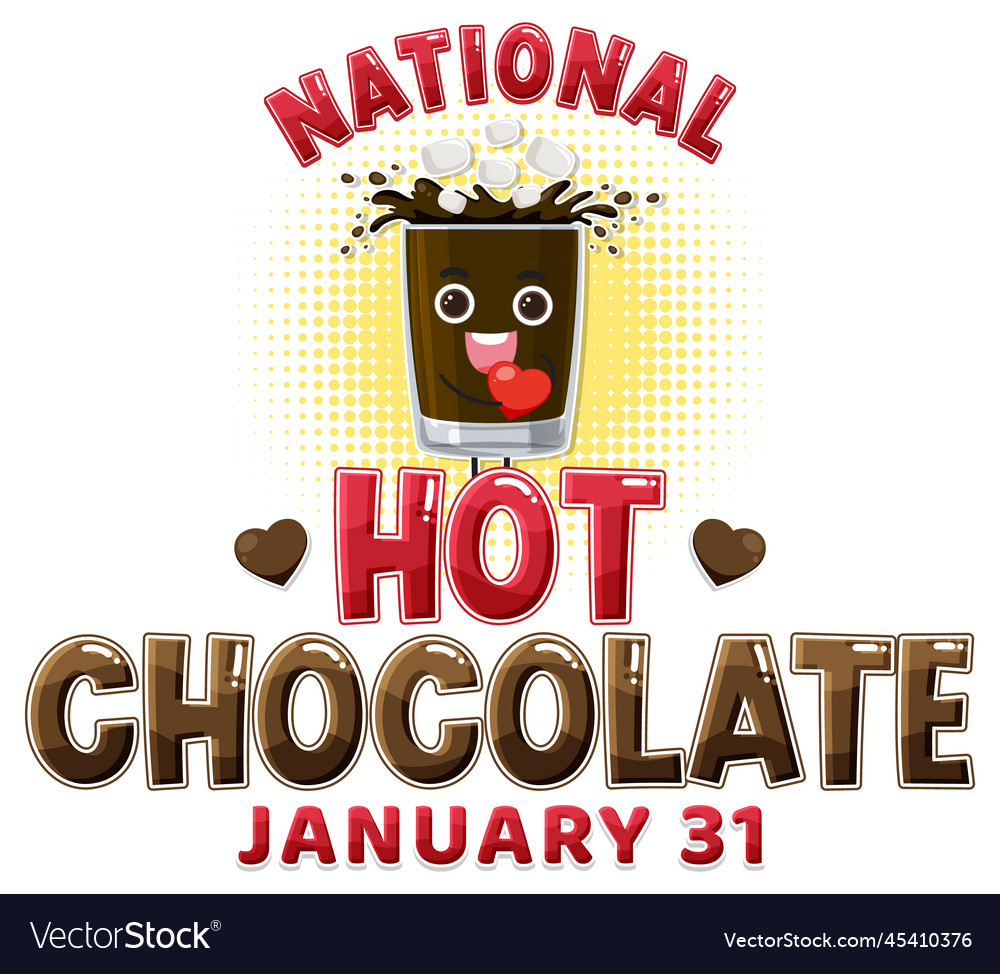 National hot chocolate day banner design Vector Image