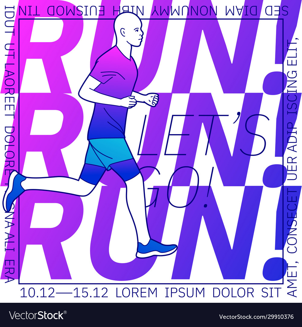 On theme running Royalty Free Vector Image VectorStock