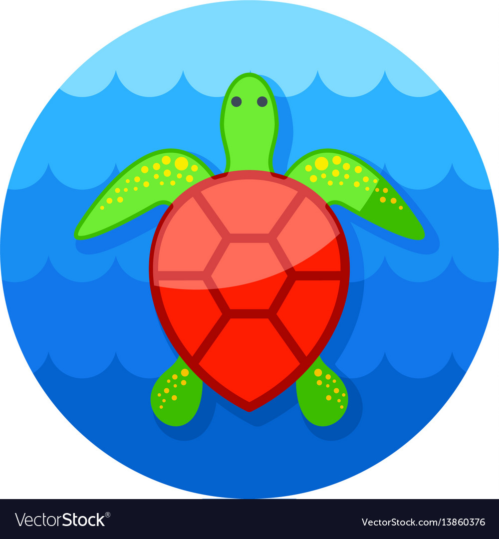 Sea turtle icon summer vacation Royalty Free Vector Image