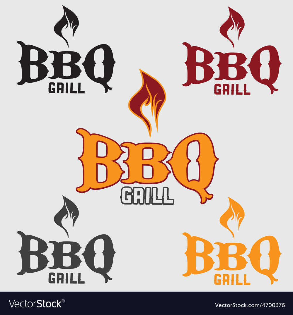 Set of western bbq design template Royalty Free Vector Image