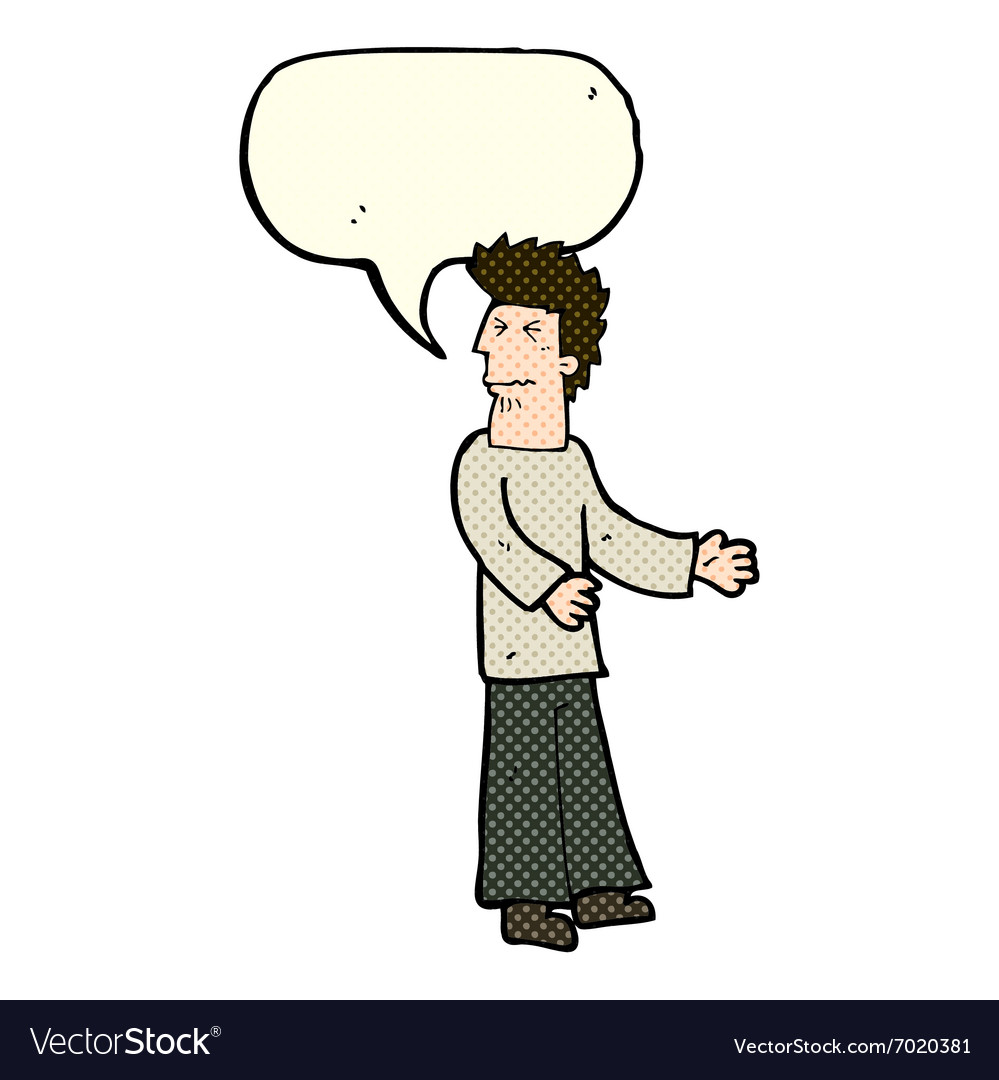 Cartoon disgusted man with speech bubble Vector Image