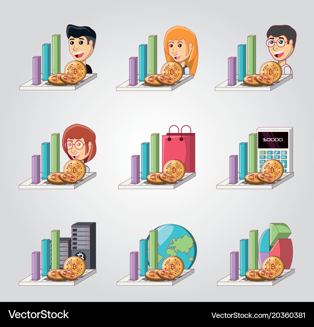 Cryptocurrency design concept Royalty Free Vector Image