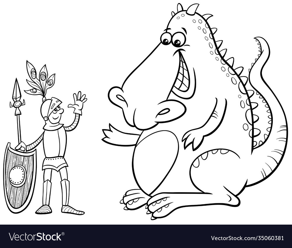 Dragons And Knights Coloring Pages