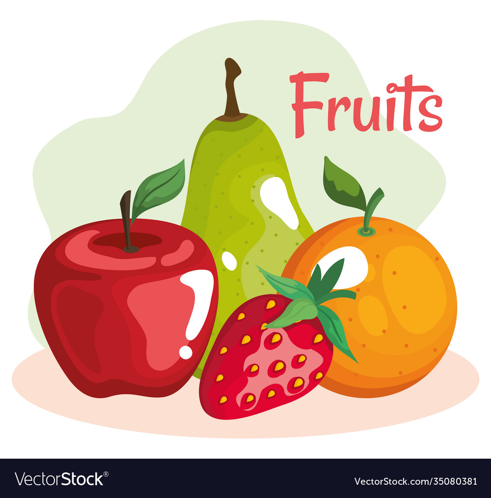 Fruits symbol set design Royalty Free Vector Image