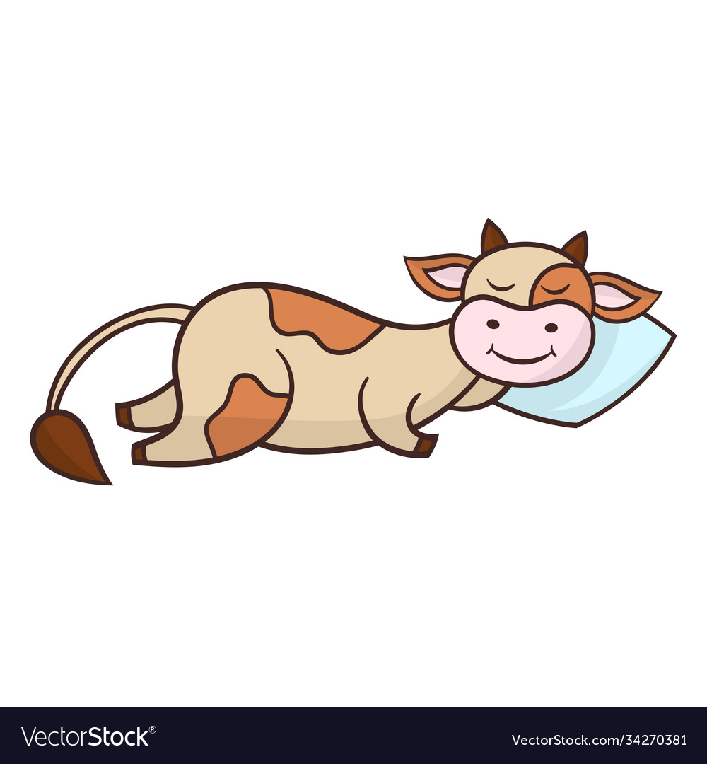 Funny sleeping cow